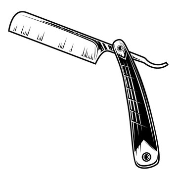Illustration of barber razor isolated on white background. Design element for poster, card, banner, flyer, menu, emblem, sign. Vector illustration