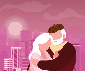 happy grandparents day flat design