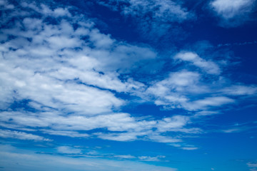 Blue sky background with White fluffy clouds texture, Abstract natural