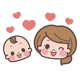 親子　赤ちゃん　お母さん
