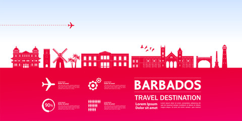 Barbados travel destination grand vector illustration.