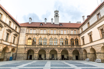 Obraz premium Ancient stone castle yard, Europe