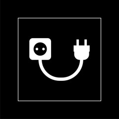 Electric extension, electric plug icon on dark background