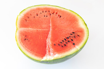 半分に切ったスイカを上から