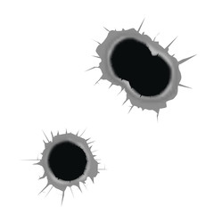 Bullet holes vector illustration.