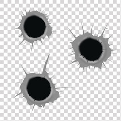 Bullet holes vector illustration. - obrazy, fototapety, plakaty