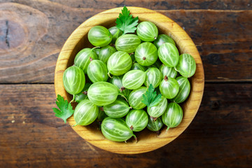 gooseberries in a plate on the table