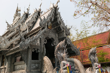 Wat Sri Suphan Temple, known as the Silver Temple, in Chiang Mai. Was built and decorated by silver handicraftsmen in 12 years.