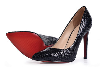 Pencil heel lady black shoe