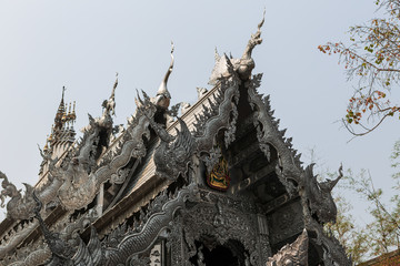 Wat Sri Suphan Temple, known as the Silver Temple, in Chiang Mai. Was built and decorated by silver handicraftsmen in 12 years.