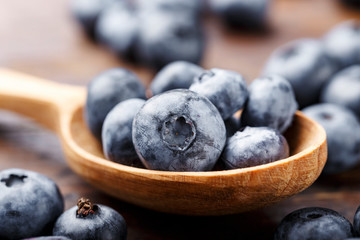 blueberries in a spoon