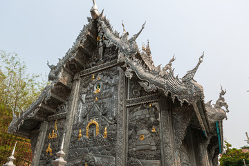 Wat Sri Suphan Temple, known as the Silver Temple, in Chiang Mai. Was built and decorated by silver handicraftsmen in 12 years.