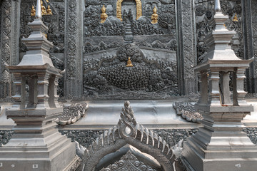 Wat Sri Suphan Temple, known as the Silver Temple, in Chiang Mai. Was built and decorated by silver handicraftsmen in 12 years.