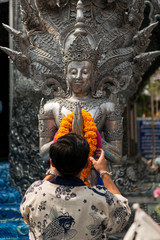 Wat Sri Suphan Temple, known as the Silver Temple, in Chiang Mai. Was built and decorated by silver handicraftsmen in 12 years.