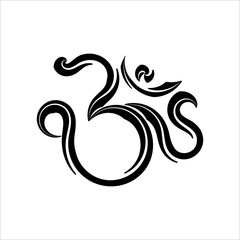 Aum (Om) The Holy Motif Calligraphic Style