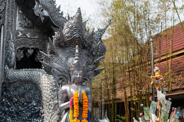 Wat Sri Suphan Temple, known as the Silver Temple, in Chiang Mai. Was built and decorated by silver handicraftsmen in 12 years.