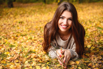 ground with golden leaves