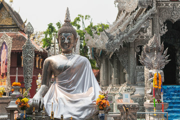 Wat Sri Suphan Temple, known as the Silver Temple, in Chiang Mai. Was built and decorated by silver handicraftsmen in 12 years.