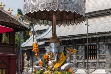 Wat Sri Suphan Temple, known as the Silver Temple, in Chiang Mai. Was built and decorated by silver handicraftsmen in 12 years.