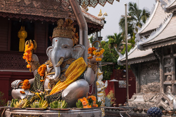 Wat Sri Suphan Temple, known as the Silver Temple, in Chiang Mai. Was built and decorated by silver handicraftsmen in 12 years.
