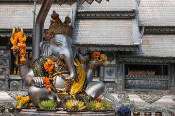 Wat Sri Suphan Temple, known as the Silver Temple, in Chiang Mai. Was built and decorated by silver handicraftsmen in 12 years.
