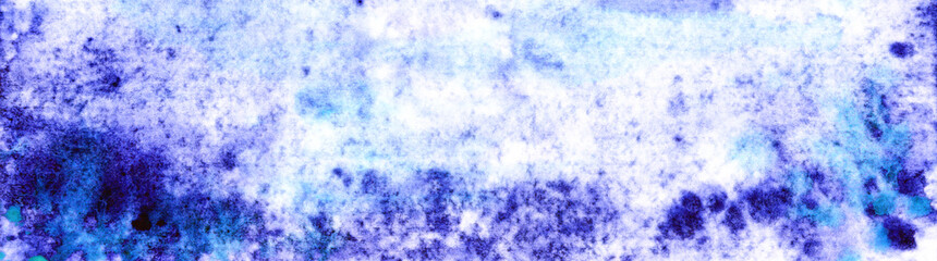 Hand drawn abstract watercolor texture background. Colorful technique aquarelle. Blue, violet, white