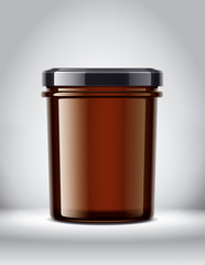 Glass Jar Mockup on Background. 