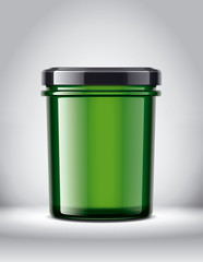 Glass Jar Mockup on Background. 