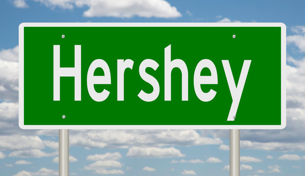 Rendering Of A Green Highway Sign For Hershey Pennsylvania