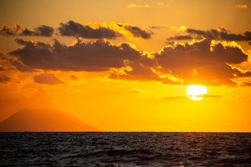 Sunset overlooking the Stromboli from Tropea,