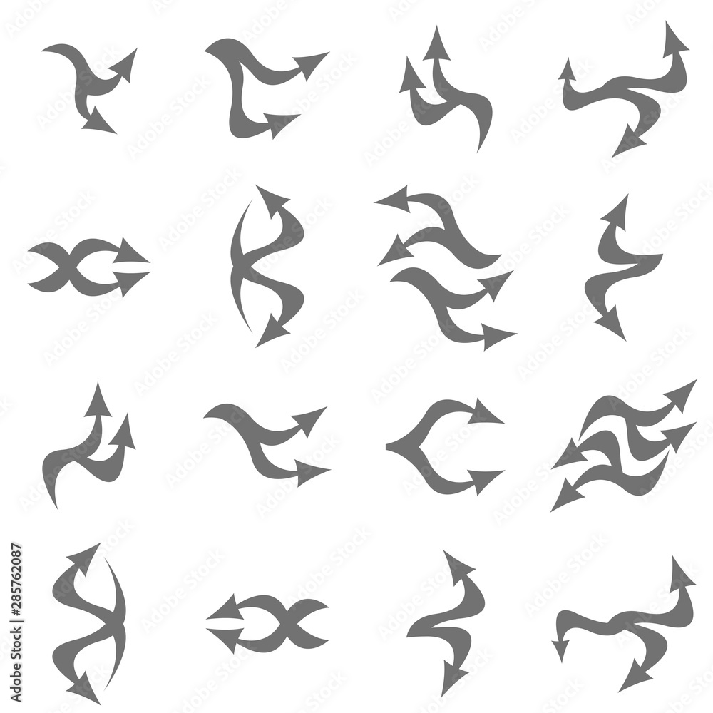 Poster concept arrows for web design and mobile apps. interface. abstract arrow icon. set of vector flat ar