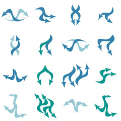 Fototapeta premium Concept arrows for web design and mobile apps. Interface. Abstract arrow icon. Set of vector flat arrows. 