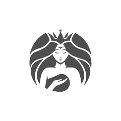 Beautiful woman's face logo design template