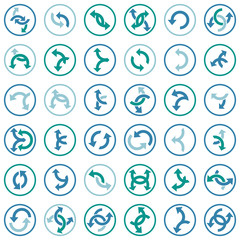 Concept arrows for web design and mobile apps. Interface. Abstract arrow icon. Set of vector flat arrows. 