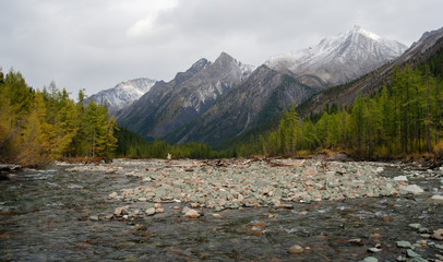 Shumak River in the Tunkinskie loach in the Eastern Sayan in Eastern Siberia