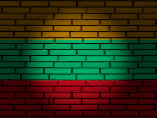 Lithuania flag brick wall