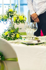 Waiting service waiters in luxury party..