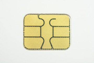Closeup of credit card micro chip