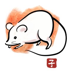 左向きのネズミ