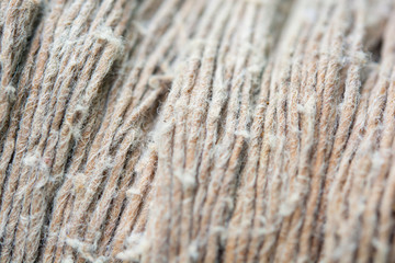 Macro of old fabric fibers background