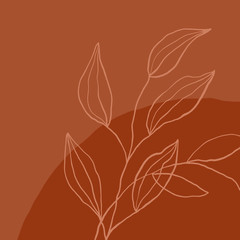 Terracotta Art Print Abstract Modern Digital Painting Fashion Scandinavian Style Color Abstraction Poster Contemporary Print Burnt Orange Vector Illustration