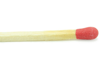 Close-up red match isolated on a white background with clipping path.