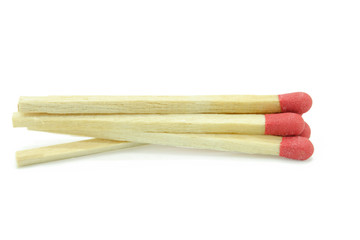 Close-up red match isolated on a white background with clipping path.