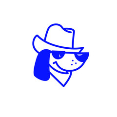 Obraz na płótnie Canvas cowboy puppies for logo