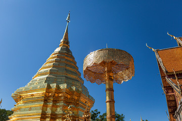 Wat Phra That Doi Suthep, the temple in Chiang Mai, Popular historical temple in Thailand.