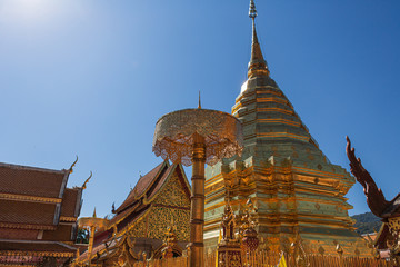 Wat Phra That Doi Suthep, the temple in Chiang Mai, Popular historical temple in Thailand.