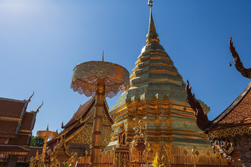 Wat Phra That Doi Suthep, the temple in Chiang Mai, Popular historical temple in Thailand.