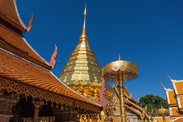 Wat Phra That Doi Suthep, the temple in Chiang Mai, Popular historical temple in Thailand.