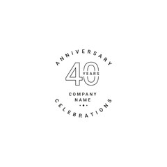 40 Years Anniversary Celebration Your Company Vector Template Design Illustration