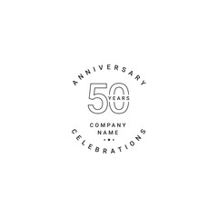 50 Years Anniversary Celebration Your Company Vector Template Design Illustration
